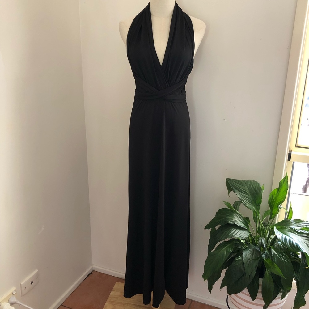 AVA Infinity Dress or Convertible Dress, Black, maxi length, spandex, Size 10 - Picture 8 of 15